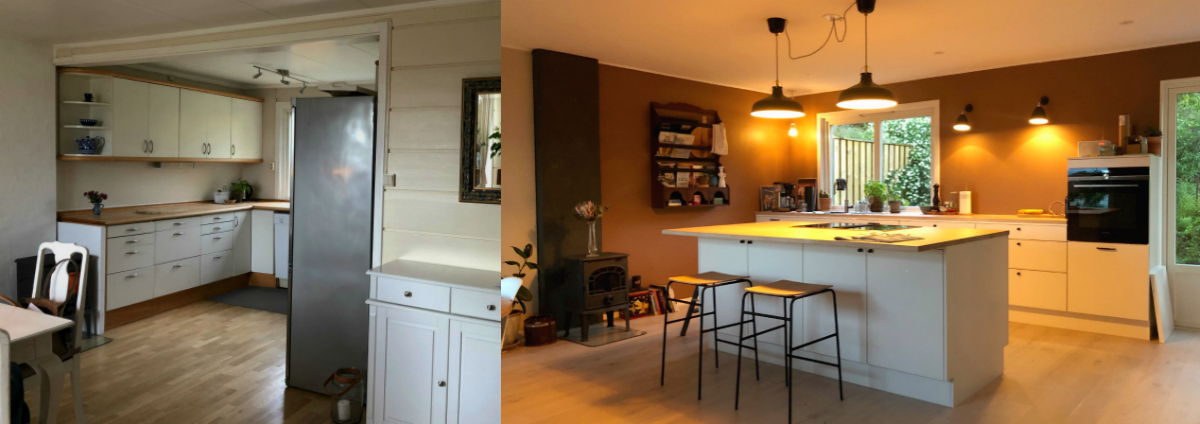 Kjøkkenet før og etter